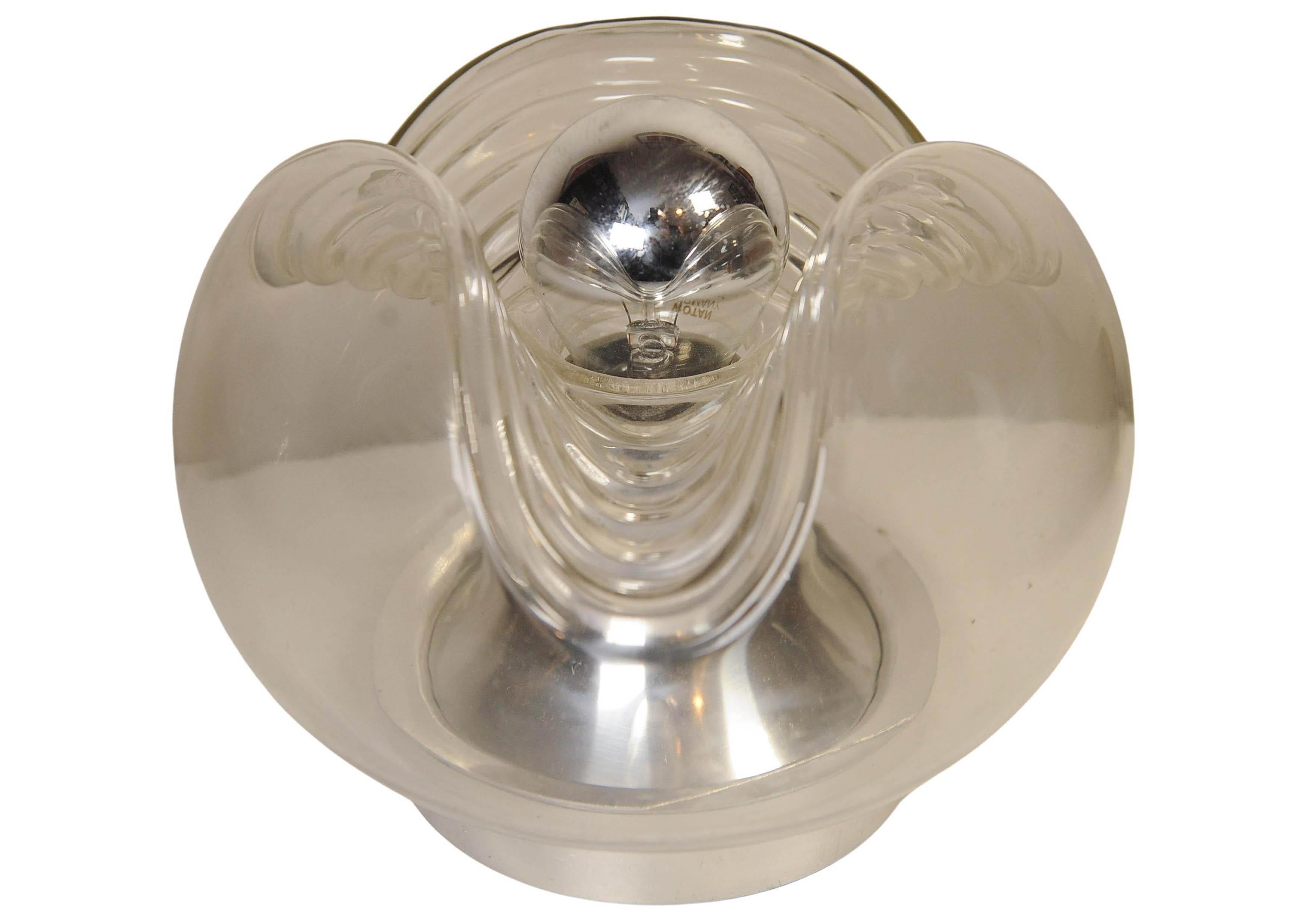 Art Deco Design Organic Moulded Glass & Chrome Tischlampe von Mégal AG Swiss im Zustand „Gut“ im Angebot in Reading, Berkshire