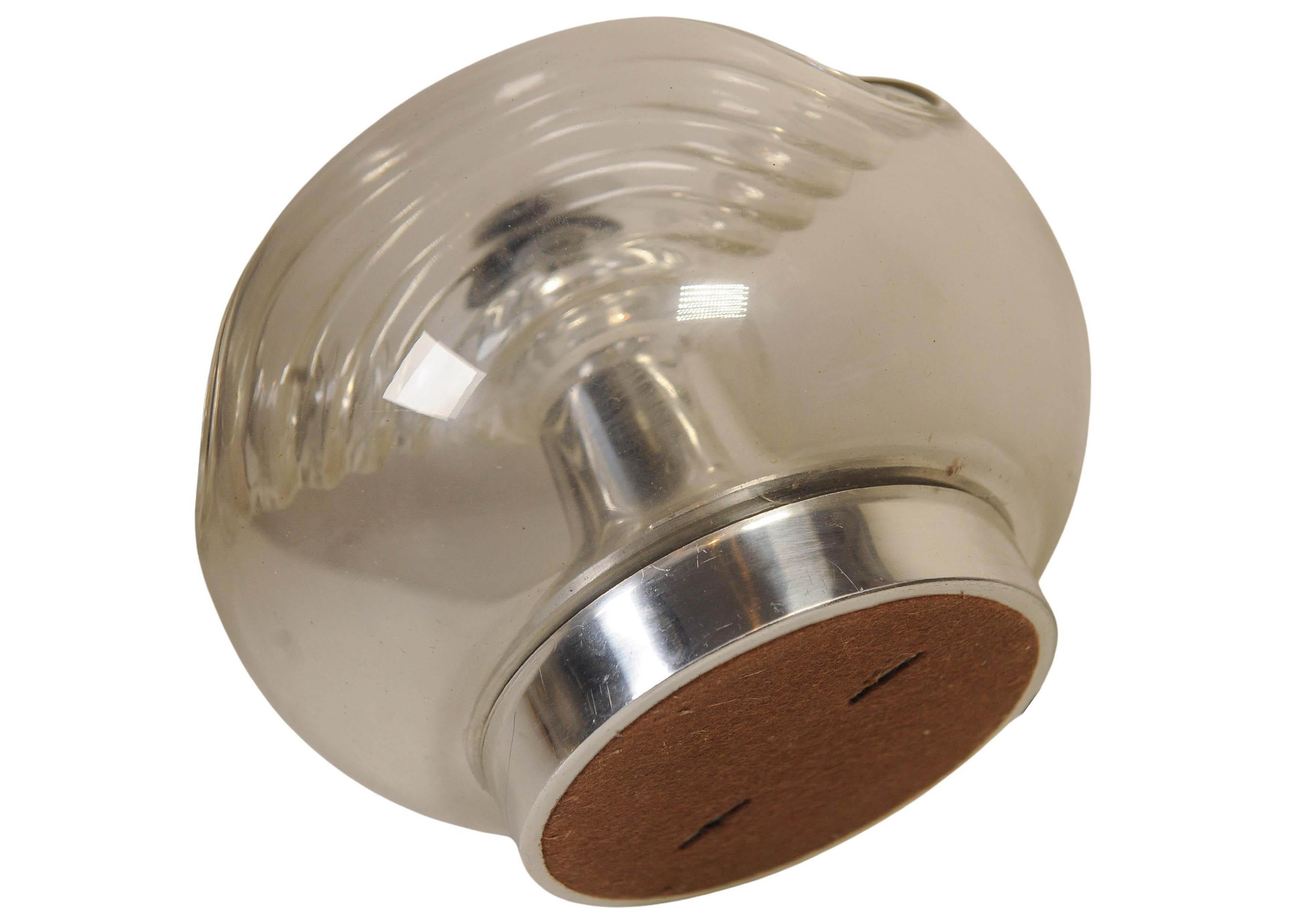 Art Deco Design Organic Moulded Glass & Chrome Tischlampe von Mégal AG Swiss (Geblasenes Glas) im Angebot