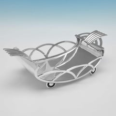 Art Deco Design & Period Sterling Silver Suite of Dishes - by R. E. Stone 1937