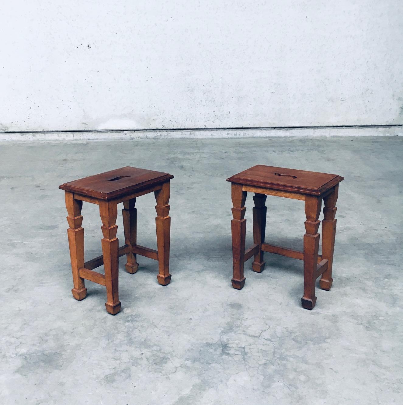 Dutch Art Deco Design S Handle Stool set, Netherlands 1930's For Sale