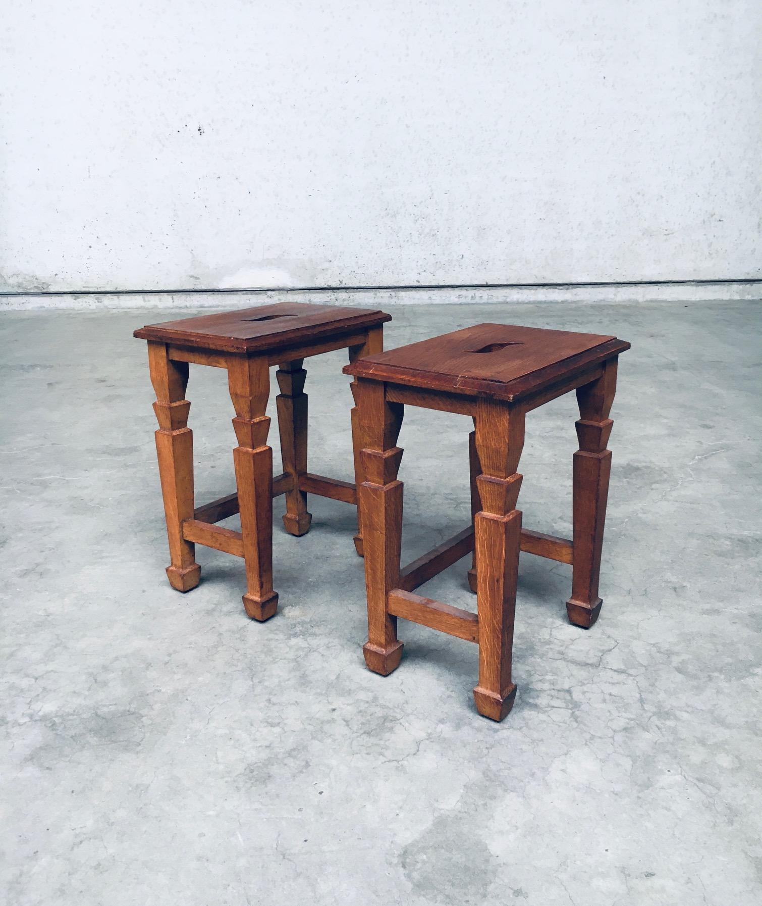 Art Deco Design S Handle Stool set, Netherlands 1930's In Good Condition For Sale In Oud-Turnhout, VAN