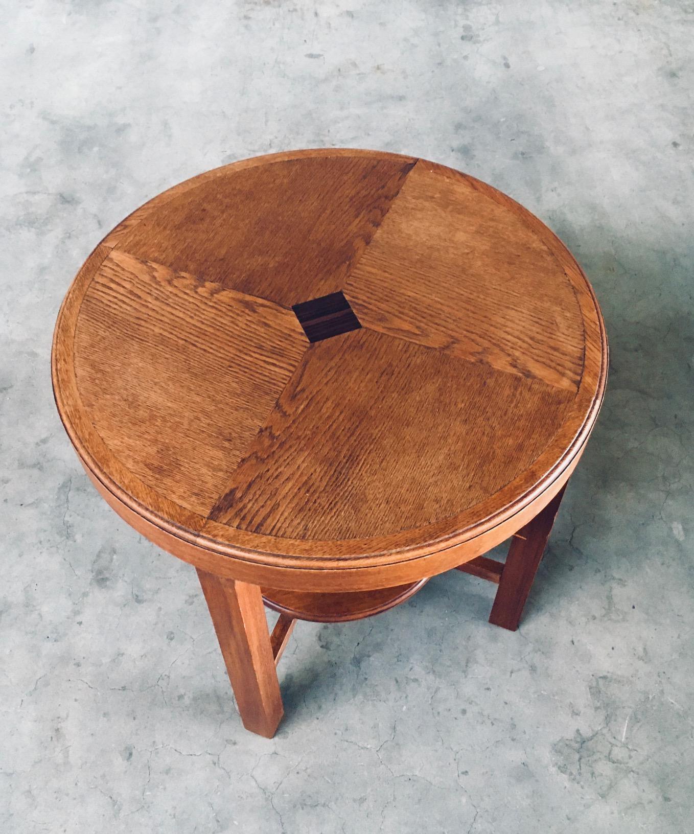 Oak Art Deco Design Side Table, Belgium 1930's For Sale