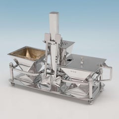 Art Deco Design, Signed Sterling Silver Condiment Set, Charles Boyton 1932/4