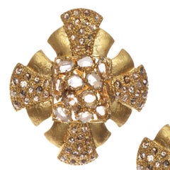 Pendientes de estilo Art Déco con diamantes talla rosa de 3,31 quilates