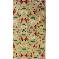 Art Deco Design Rug With Retroactive Color Palette And