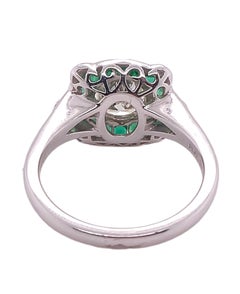 Sophia D. Diamond and Emerald Art Deco Ring