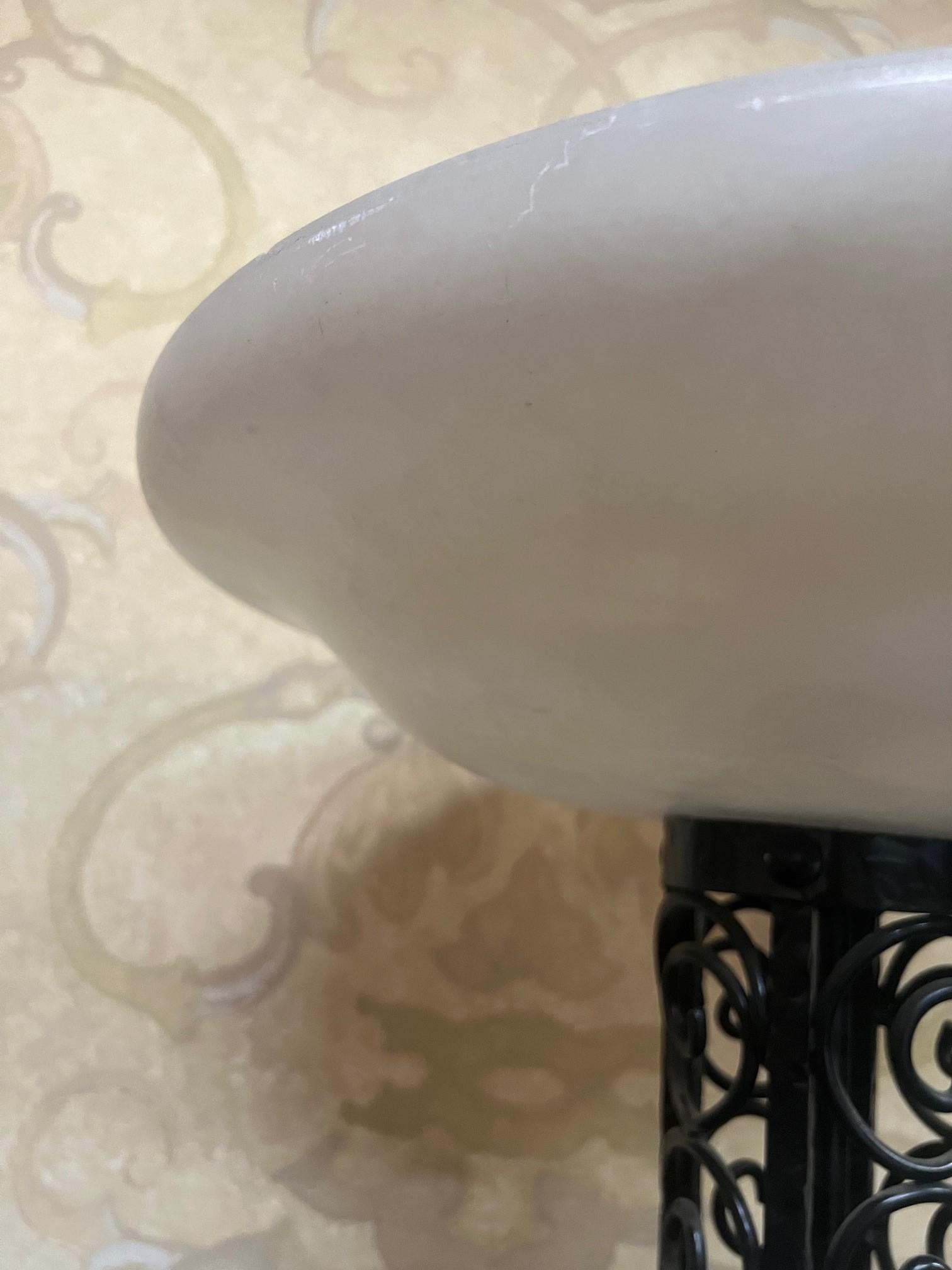 Art Deco Designed Floor Lamp Alabaster Shade In Good Condition For Sale In Los Angeles, CA