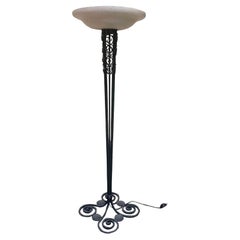 Art Deco Designed Floor Lamp Alabaster Shade