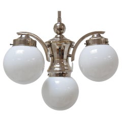 Art Deco designer chrome chandelier, 1930s.