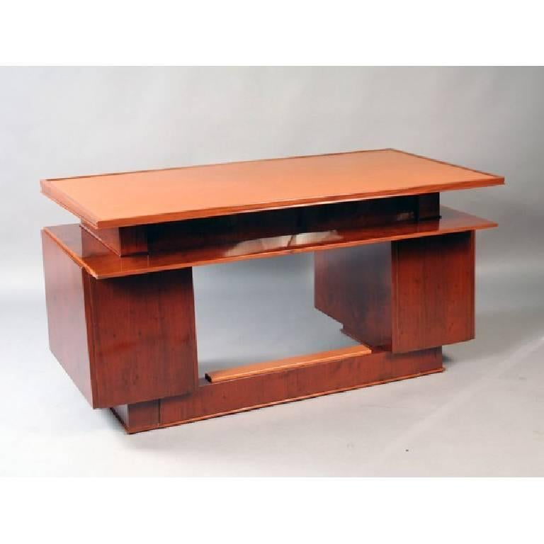 Veneer Art Deco Desk and Chair by Maxime Old