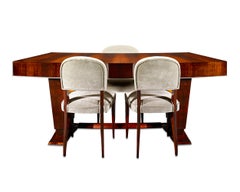 Conjunto de escritorio y sillas Art Déco de Jules Leleu y Maxime Old