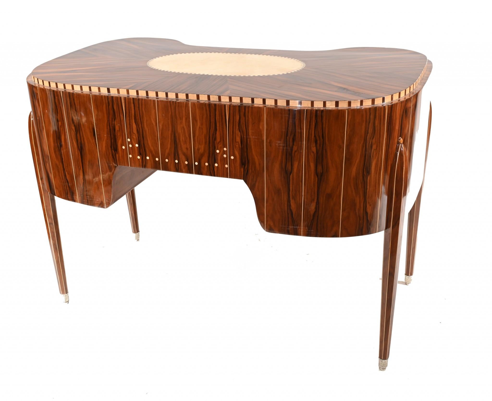 Art Deco Schreibtisch Bureau Plat Inlay Interiors im Zustand „Gut“ im Angebot in Potters Bar, GB