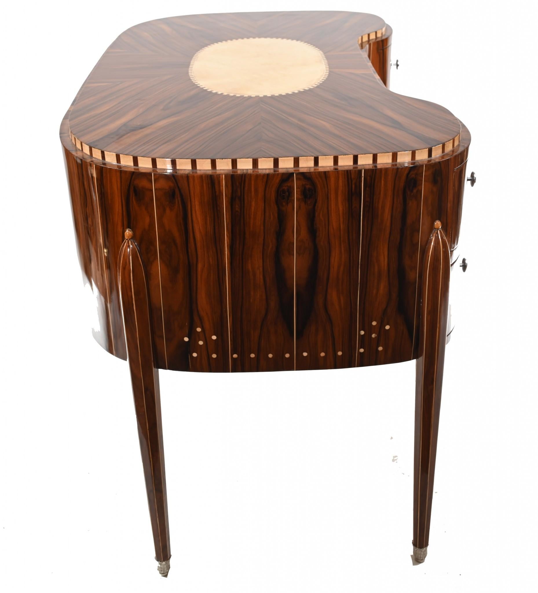 Art Deco Schreibtisch Bureau Plat Inlay Interiors (Frühes 20. Jahrhundert) im Angebot