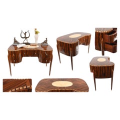 Art Deco Desk Bureau Plat Inlay Interiors