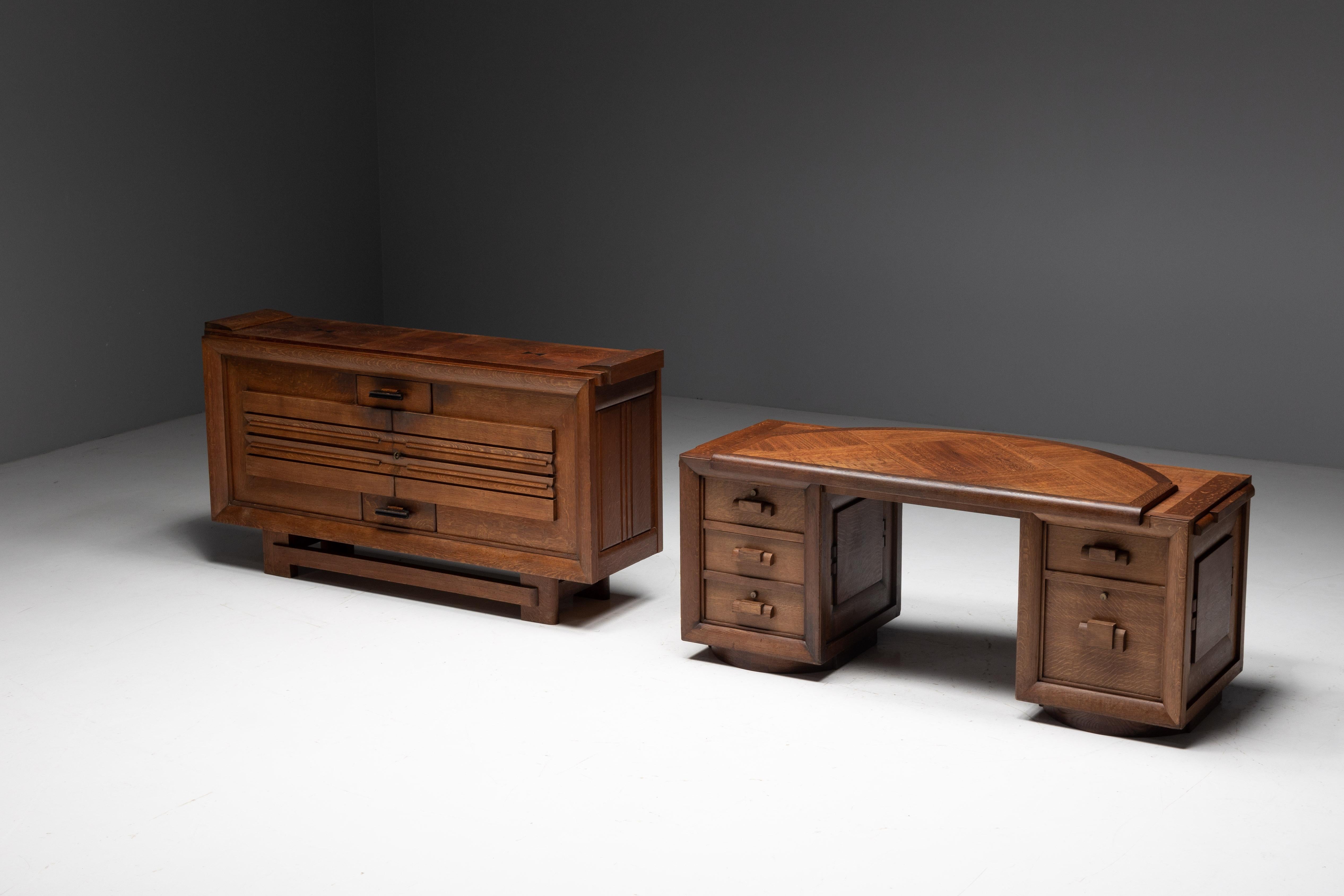 Art déco-Schreibtisch von Charles Dudouyt, Frankreich, 1940er Jahre im Angebot 13