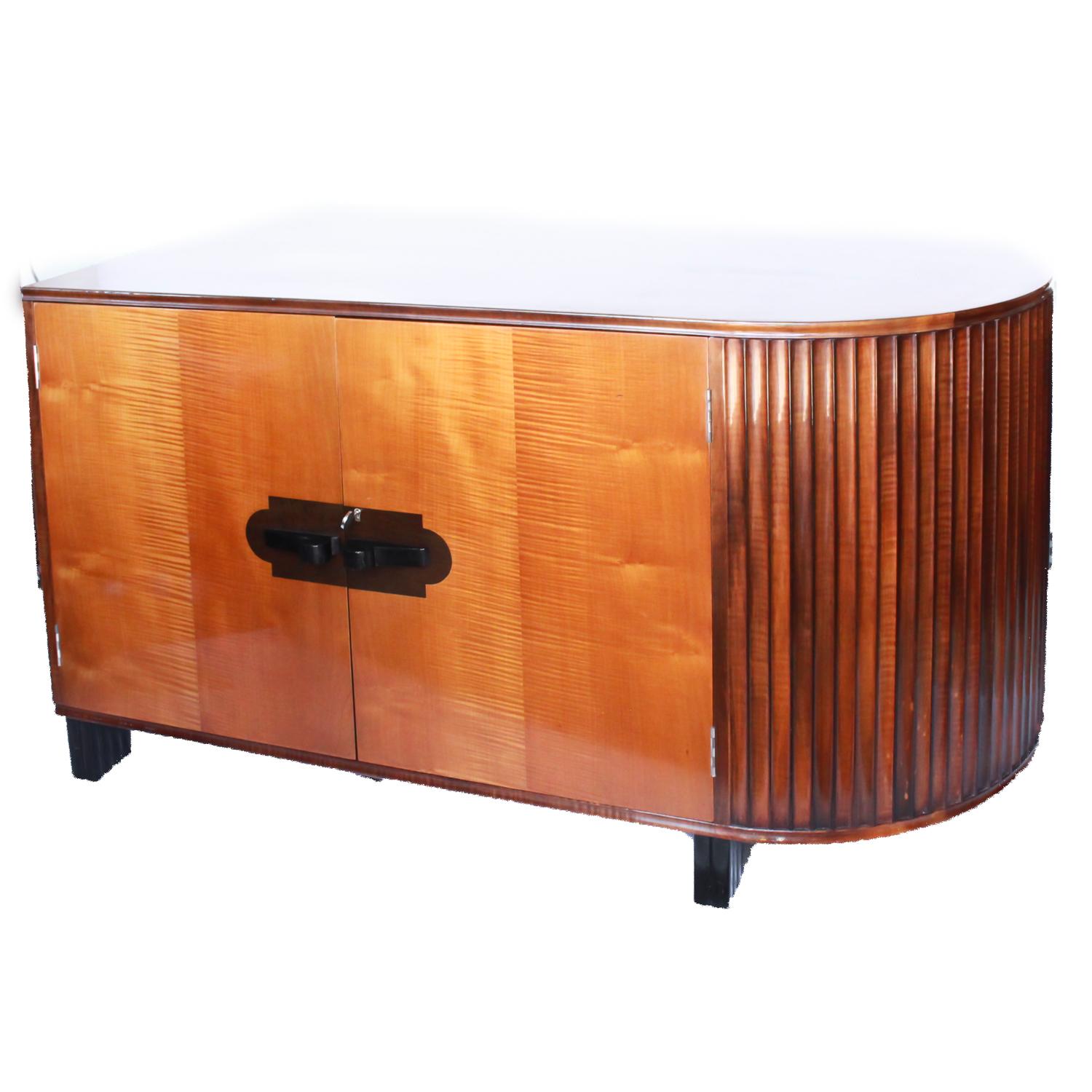 Art Deco Desk by Maurice Adams Satin Wood and Ebony, circa 1930 5