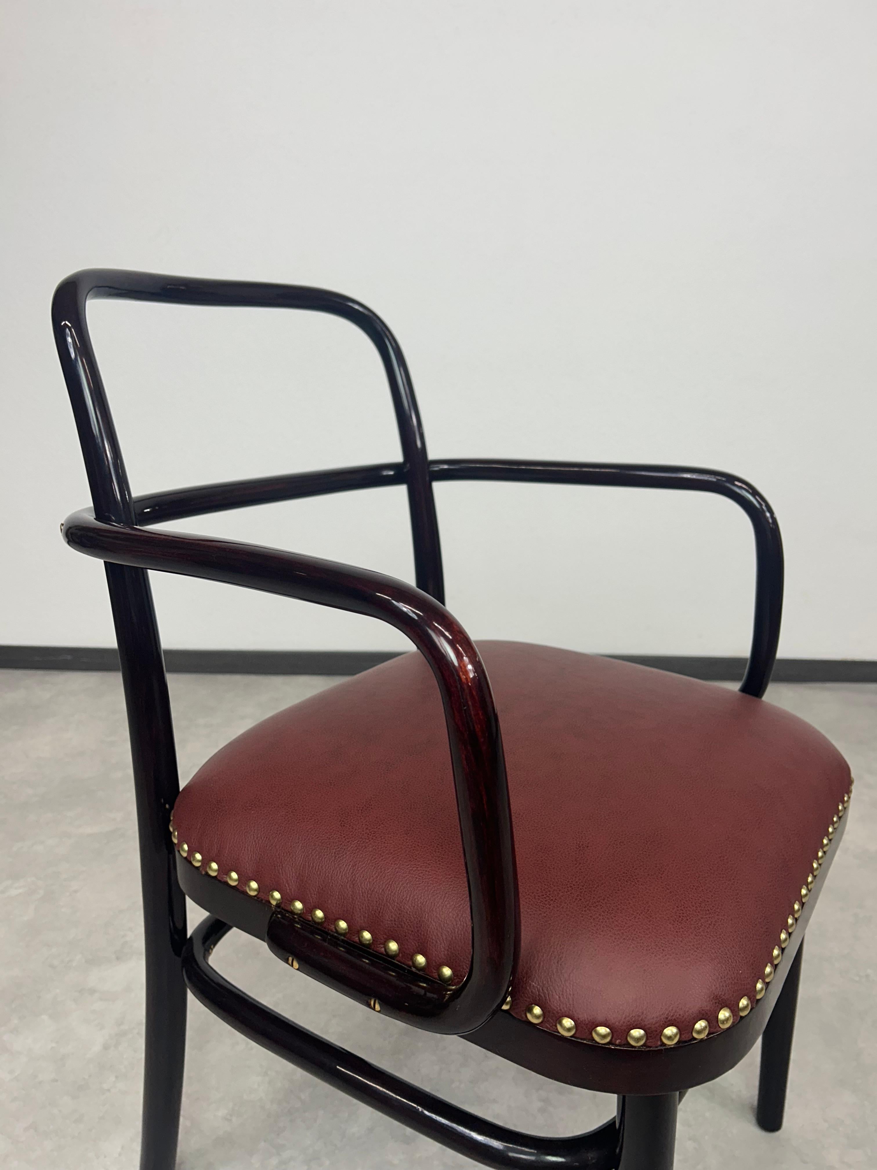 Silla de escritorio Art decó A64F de Adolf Gustav Schneck para Thonet Mundus Cuero en venta