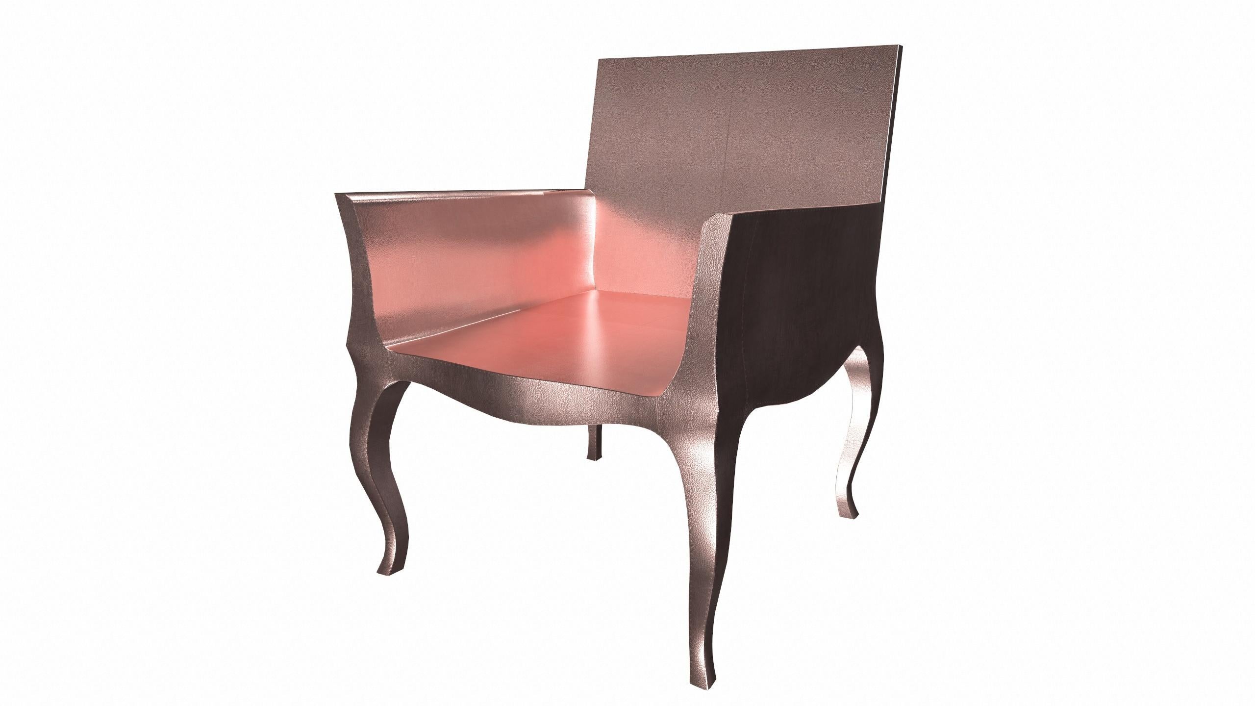 Schreibtischstuhl im Art déco-Stil, fein gehämmert in Kupfer von Paul Mathieu (Indisch) im Angebot