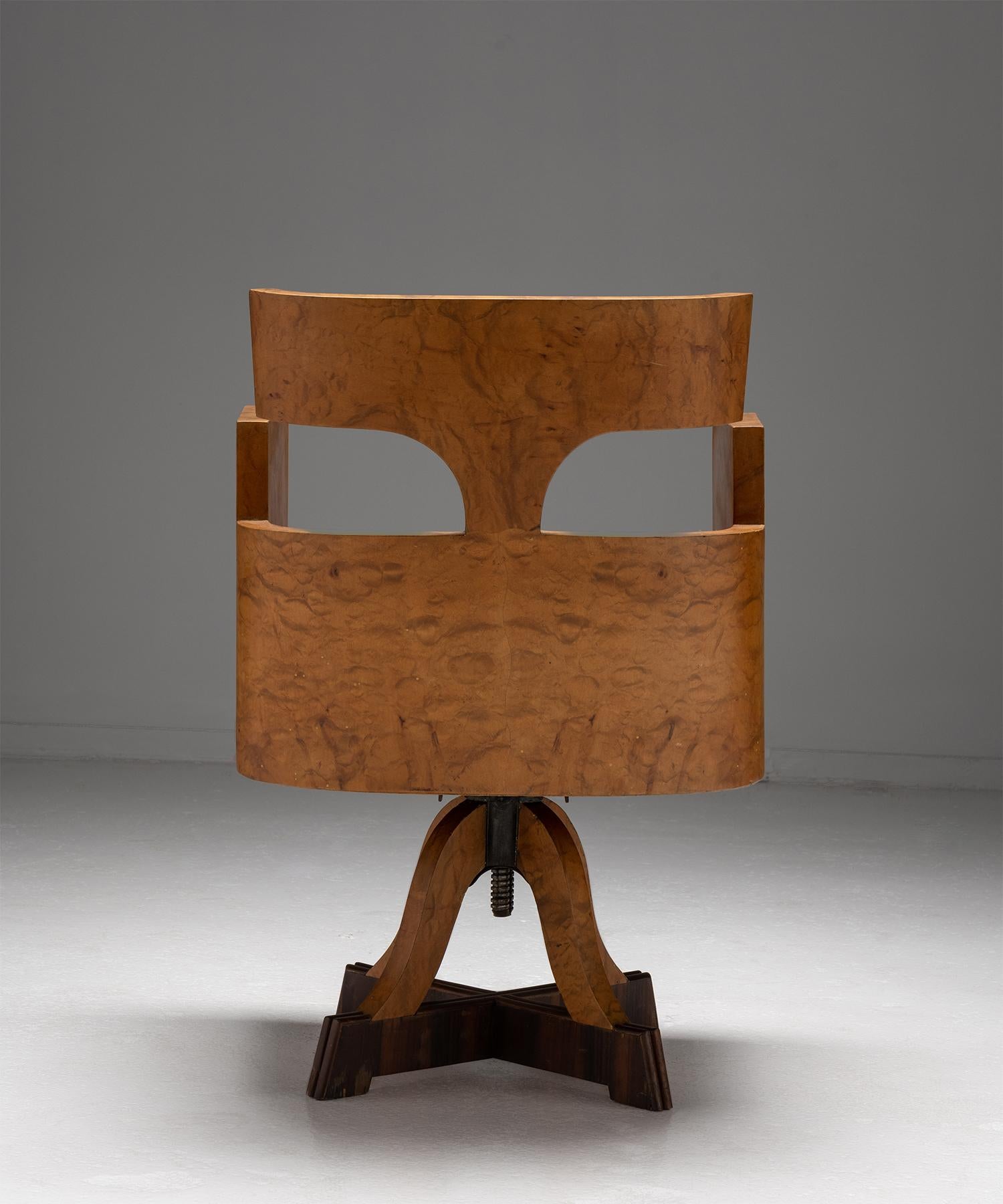 Italian Art Deco Desk Chair, Italy Circa 1930