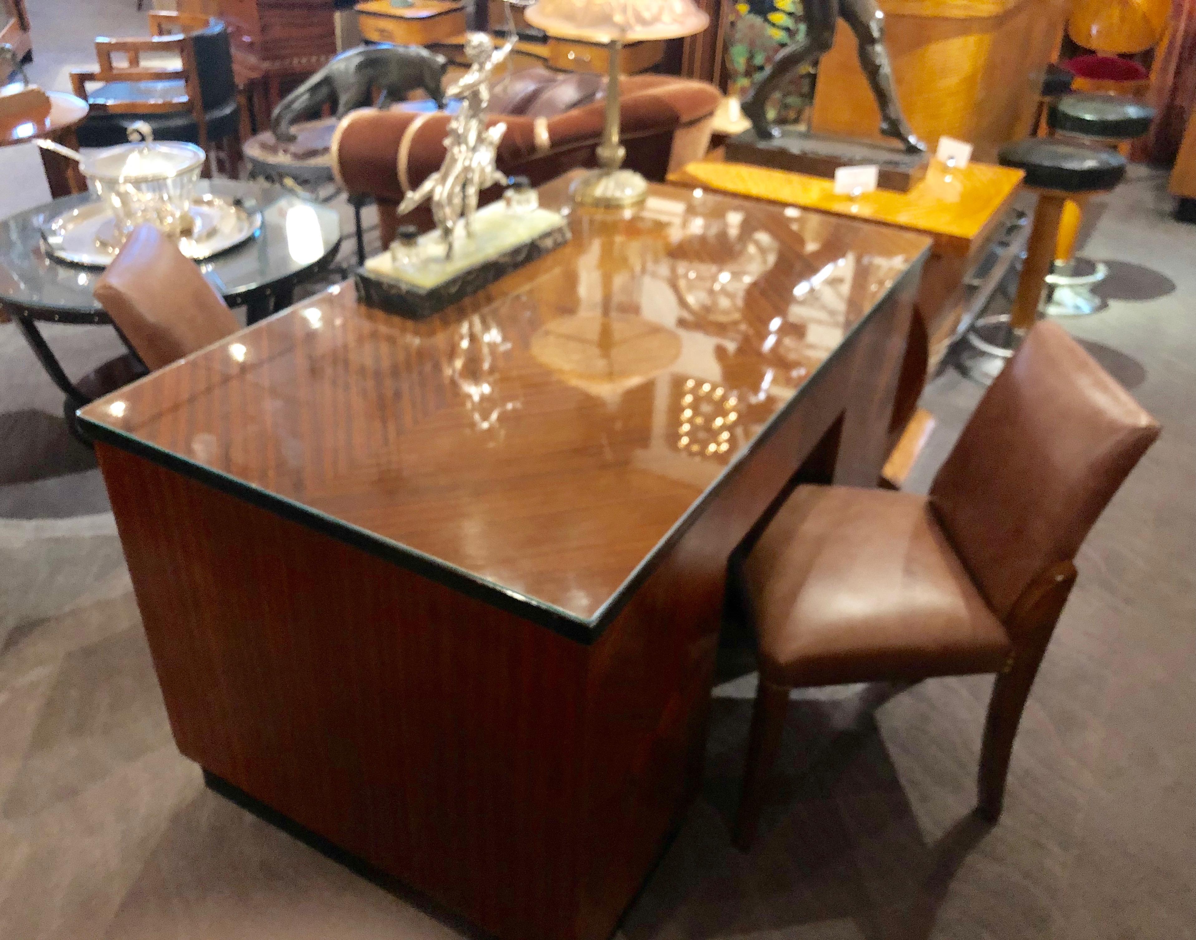 Art Deco Desk Classic Flamed Mahogany 5