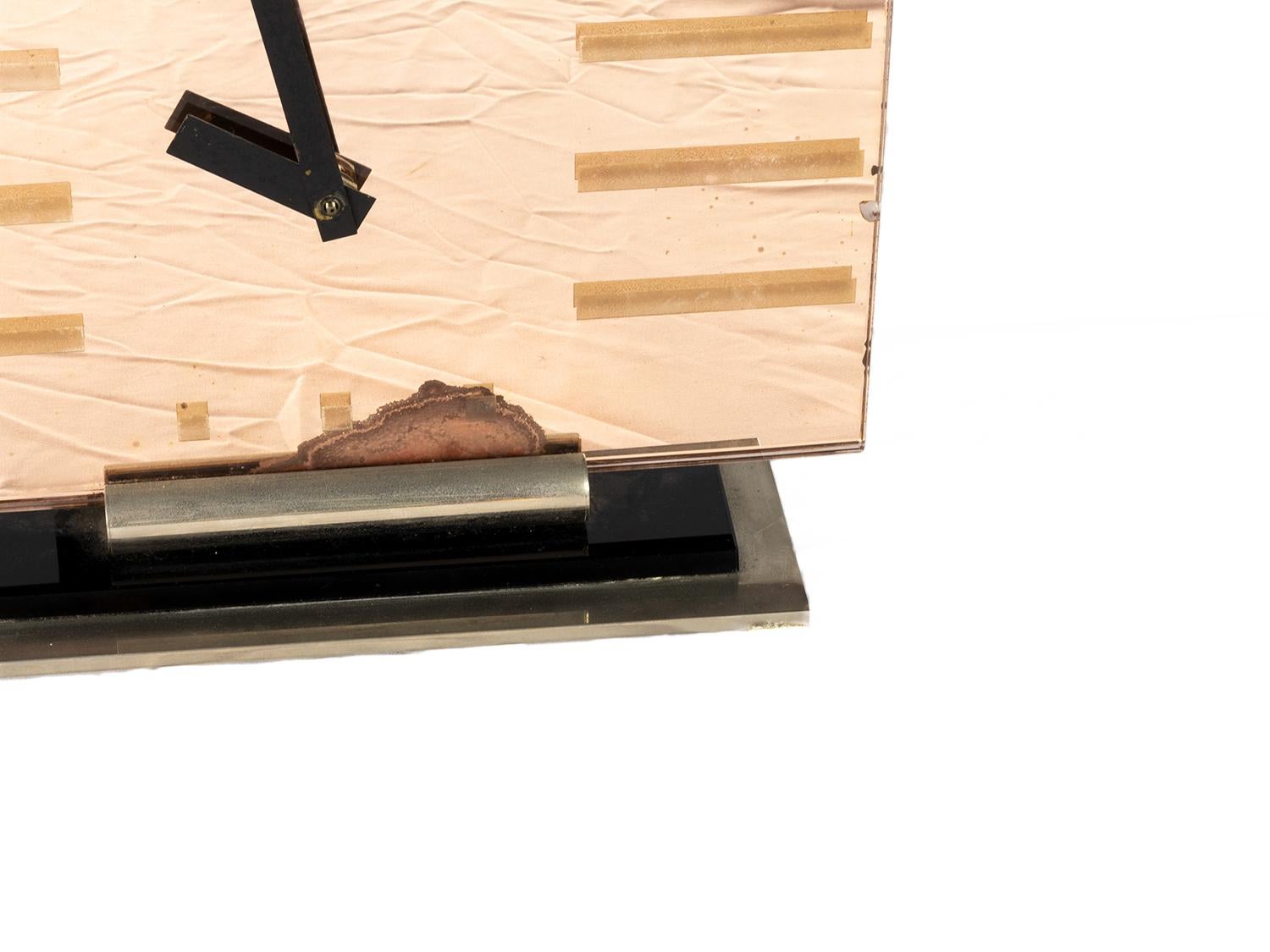 French Art Deco Desk Clock, 20th Century For Sale
