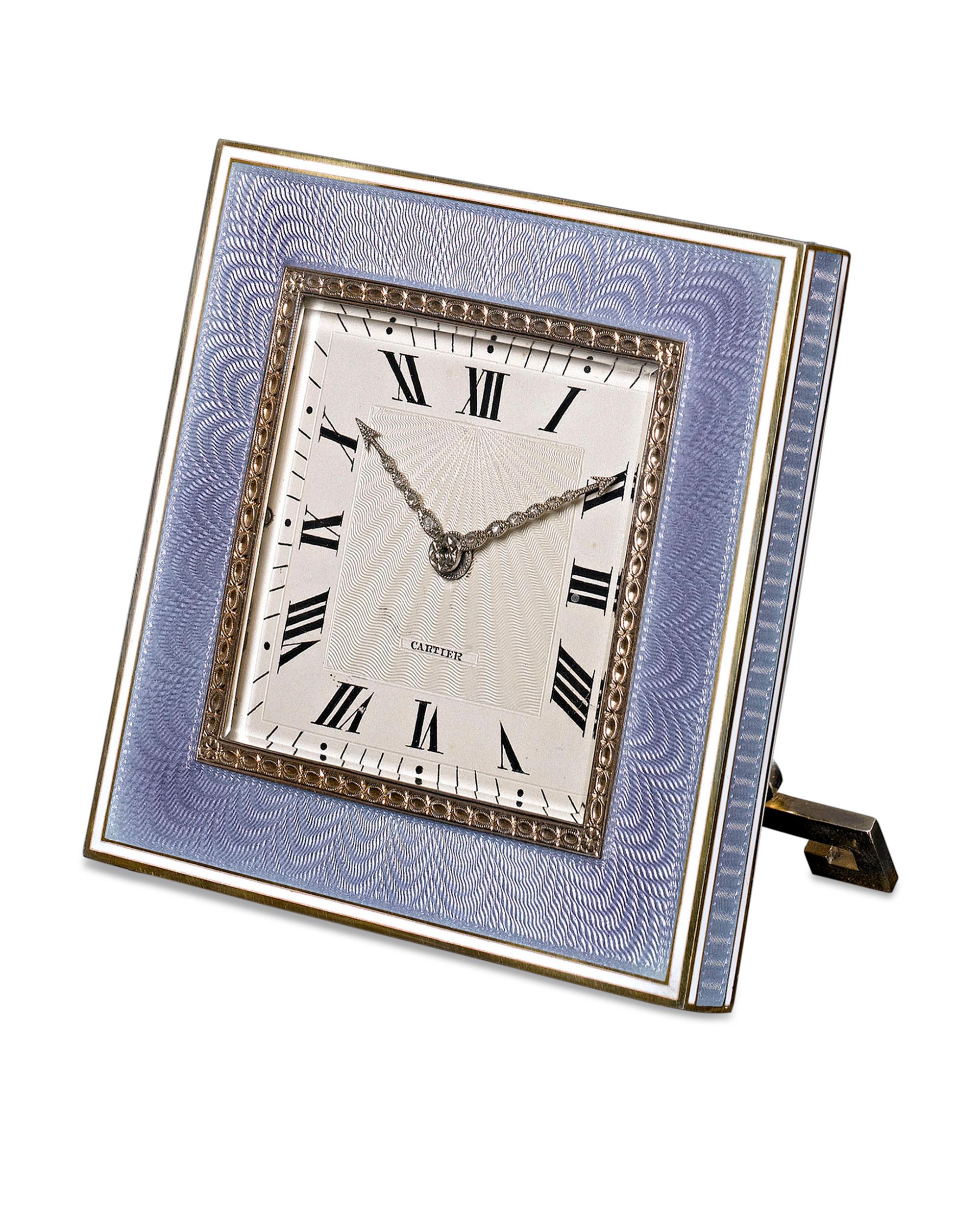 Art Deco Desk Clock by Cartier en Bueno estado para la venta en New Orleans, LA