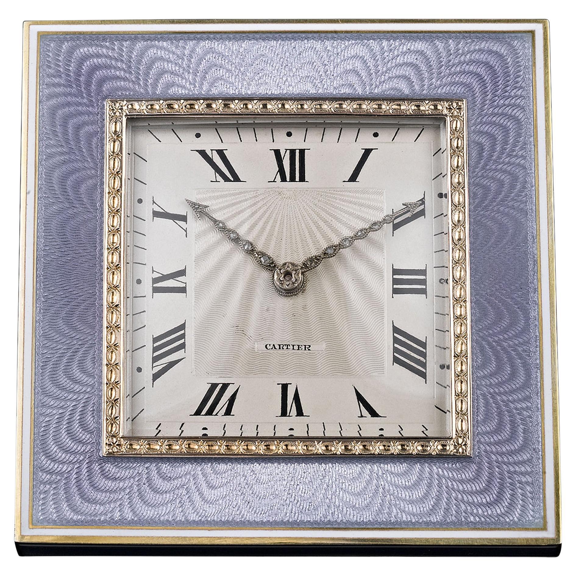 Art Deco Desk Clock by Cartier