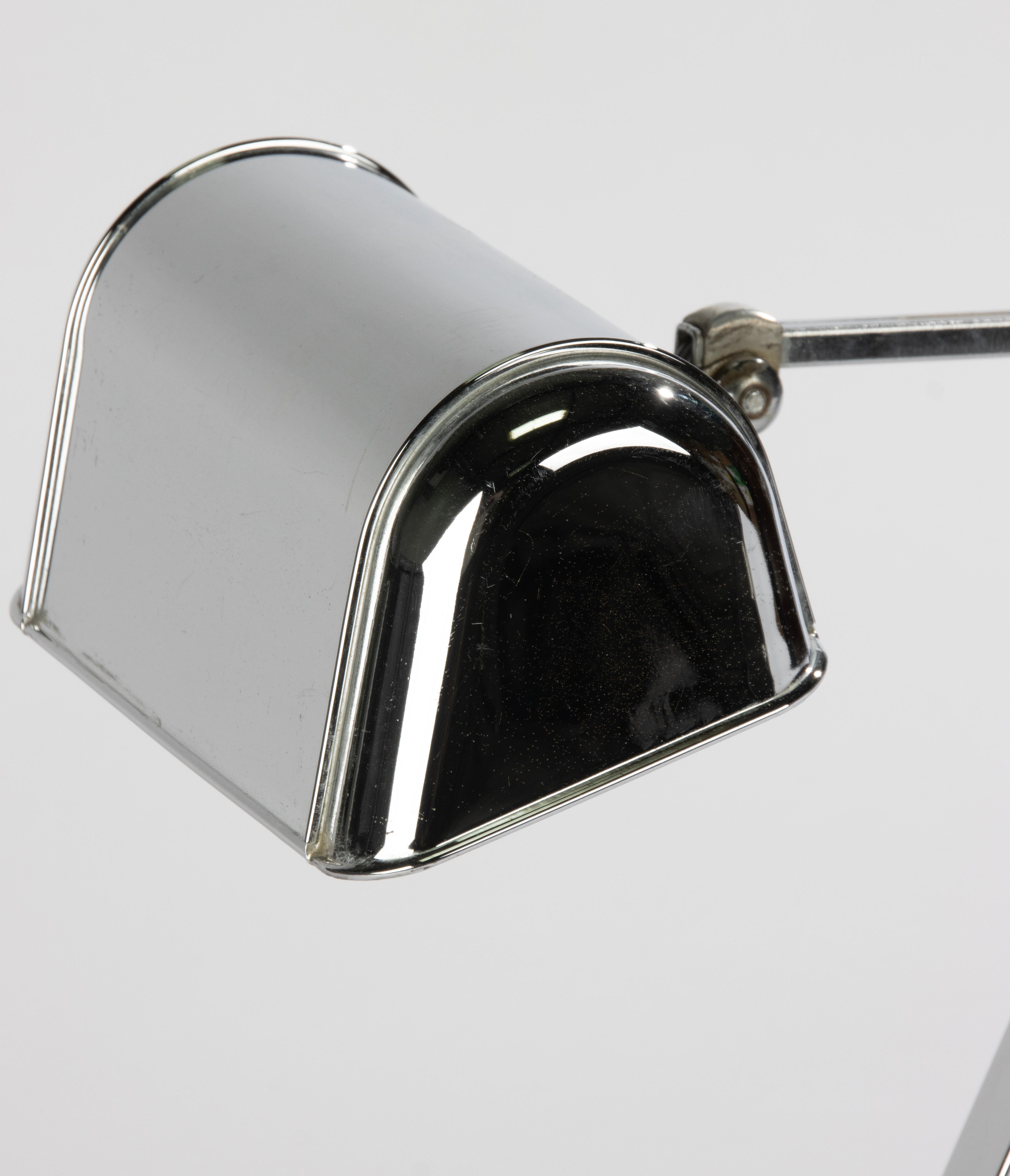 Art Deco Desk Desk Lamp - Fare France - Chrome Plated and Marble For Sale 7