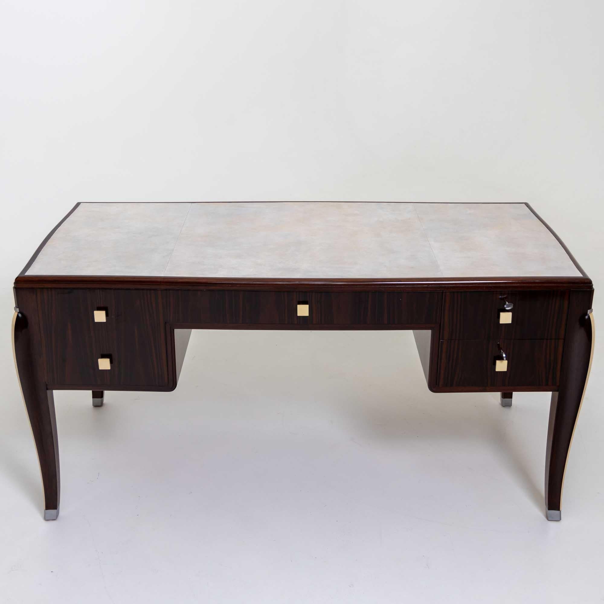 Goatskin Art Deco Desk For Sale