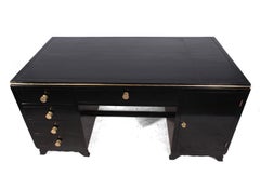 Art Deco Desk in Black Piano Lacquer