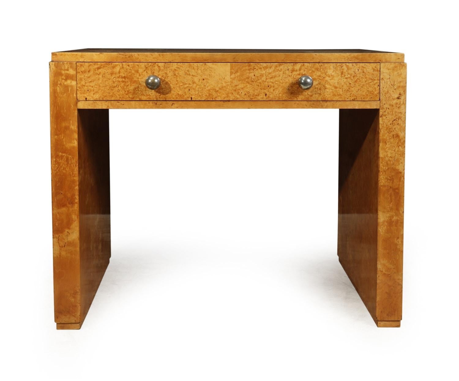 French Art Deco Desk in Karelian Birch, circa 1930