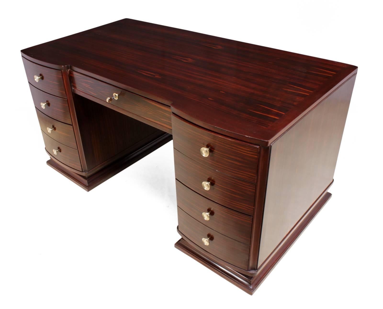 Art Deco Desk in Macassar Ebony 3