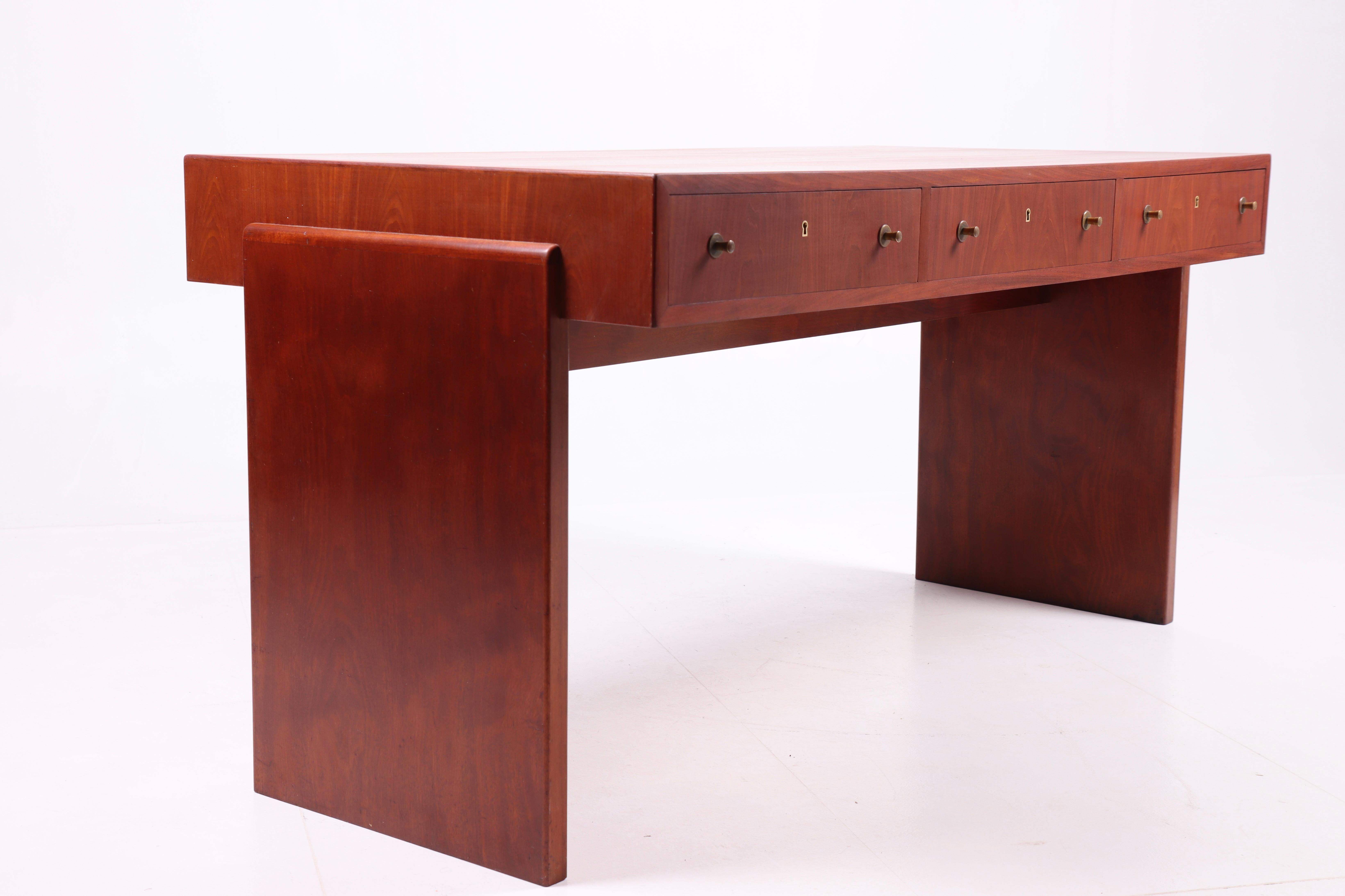 Mid-20th Century Art Deco Desk in Mahogany, Danish Design, 1950s For Sale