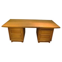 scrivania art deco in oak, circa 1940/1950