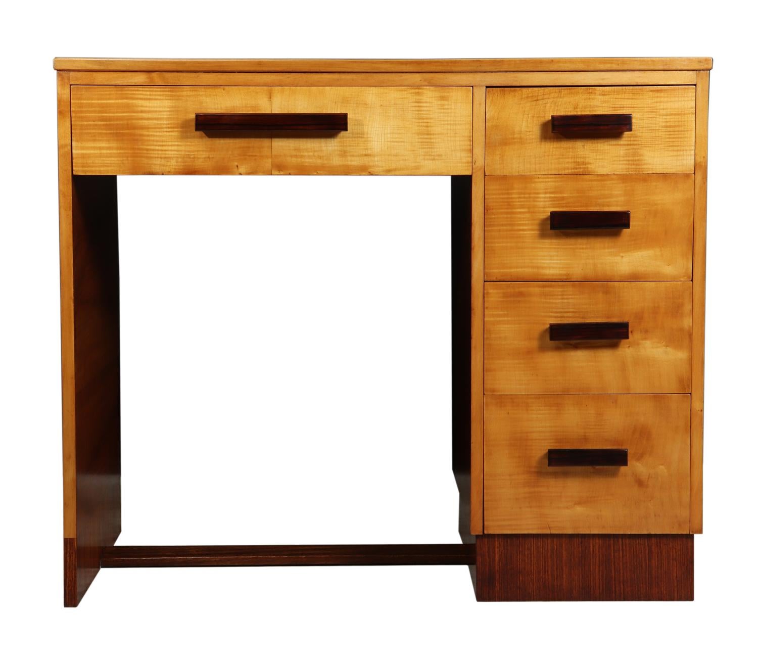 Art Deco Desk in Sycamore, circa 1930 For Sale 5