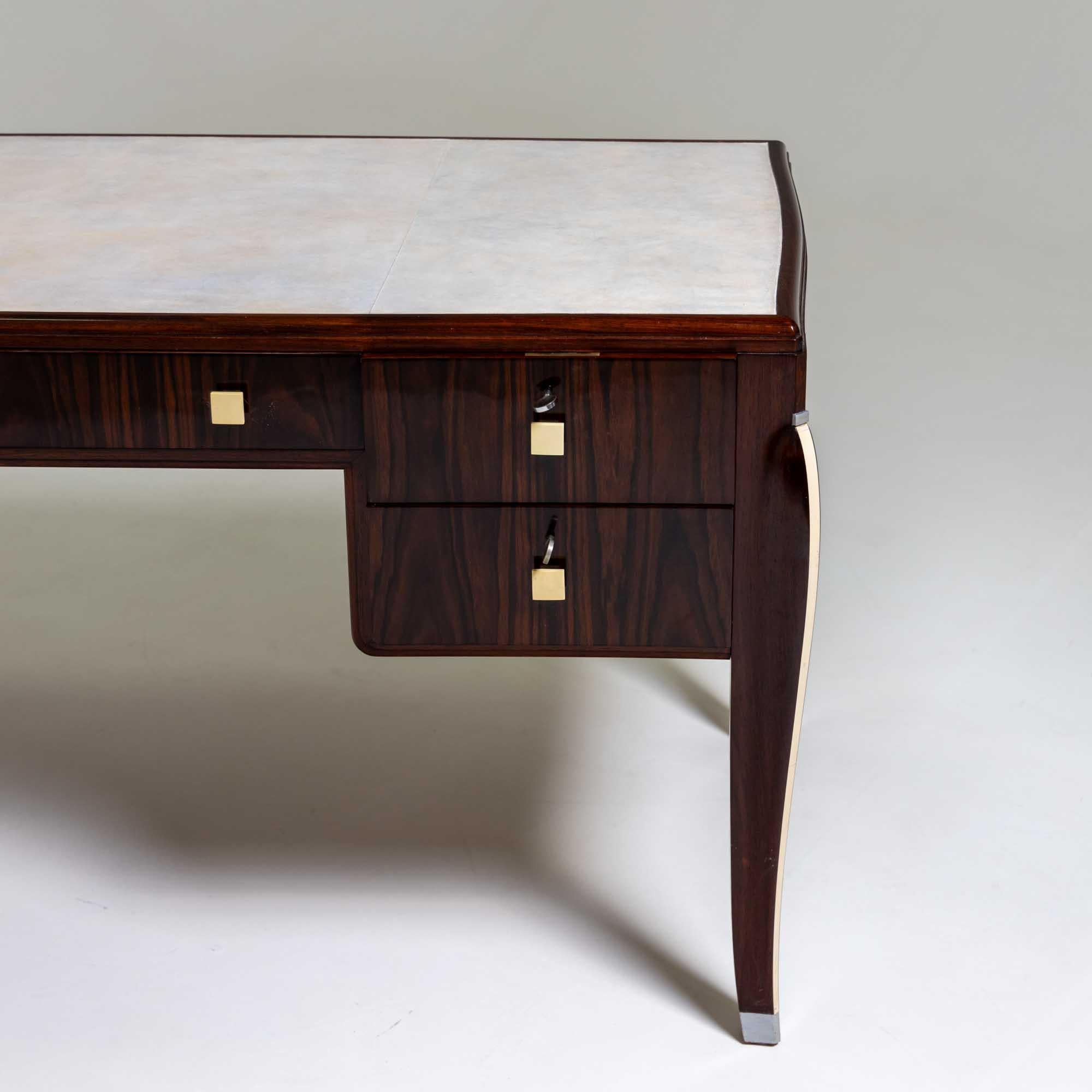 Early 20th Century Art Deco Desk in the style of Jacques-Emile Ruhlmann (1879-1933), France, 1920s For Sale