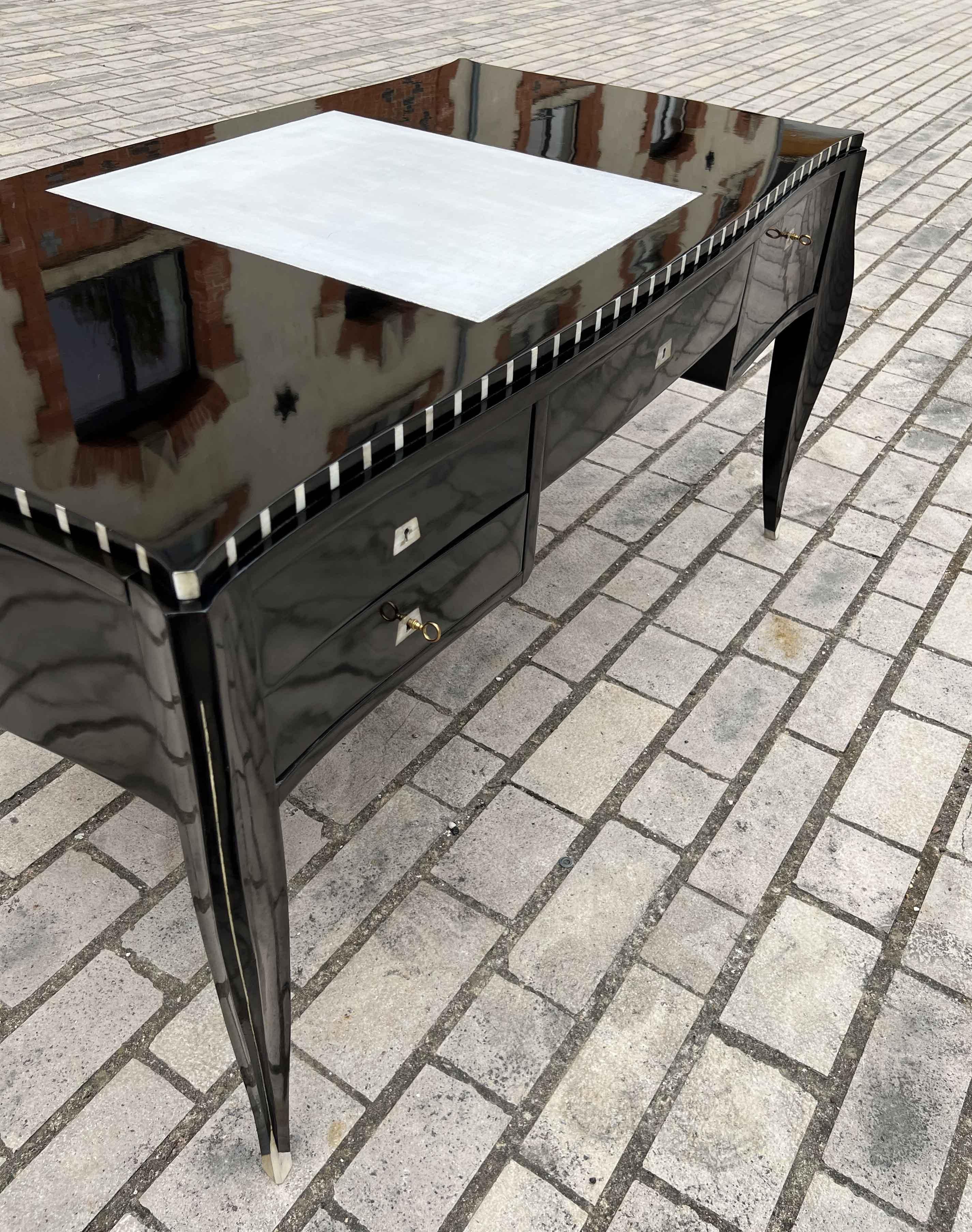 Art Deco Desk in the Style of Jacques Emile Ruhlmann, 1960s For Sale 6