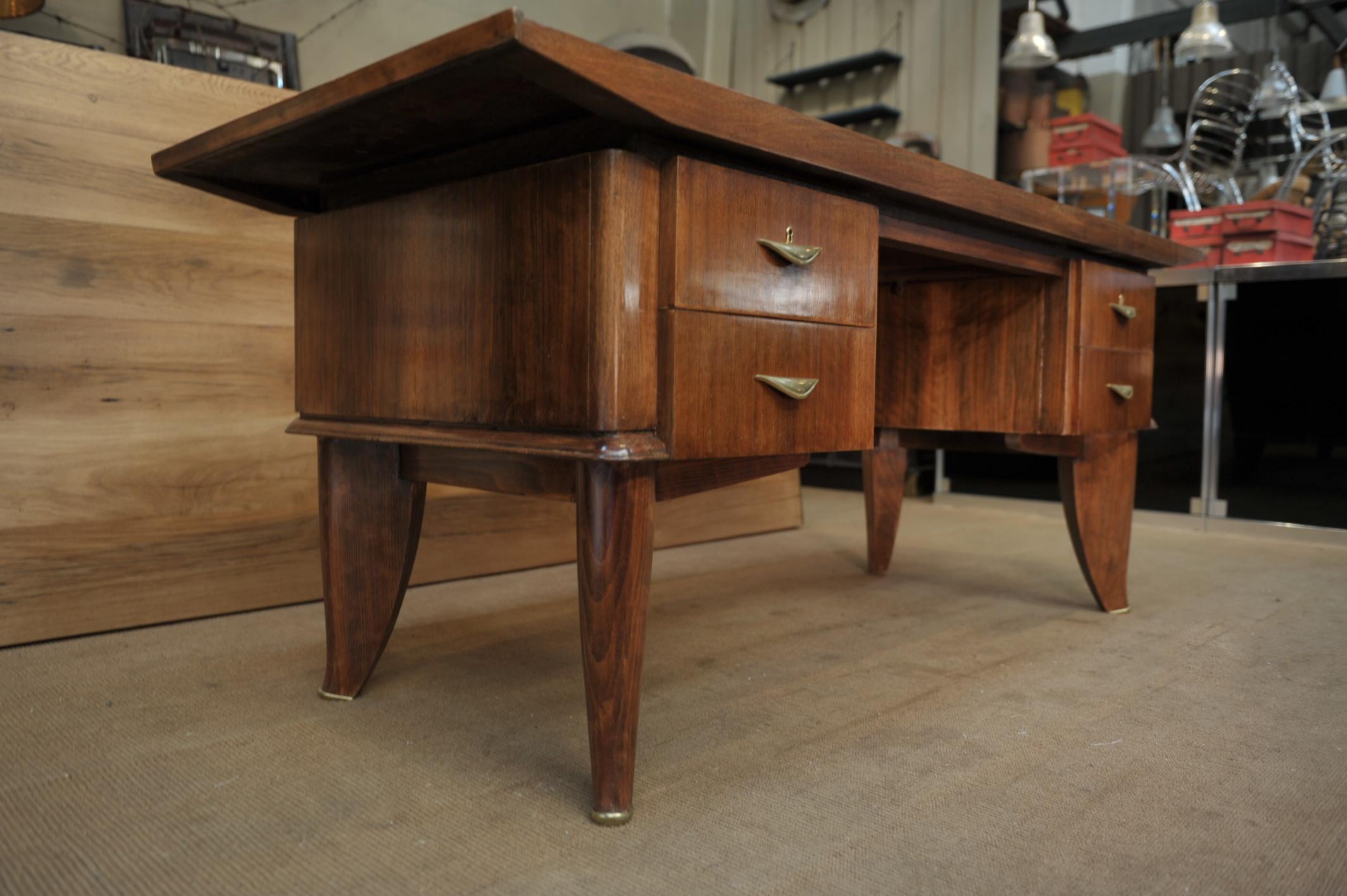 French Art Deco Desk by  Sanyas & Popot, France , circa 1930 For Sale