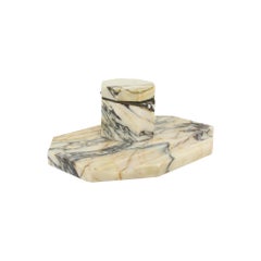 Art Deco Desk Inkstand Set Marble, Inkwell and Pen Holder