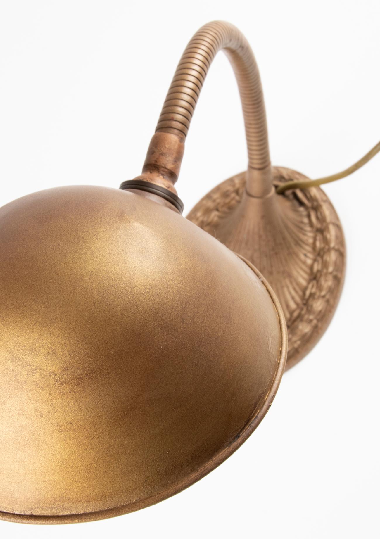 Art Deco Desk Lamp Bronze Goose Neck Made by Greist Model LFB 3