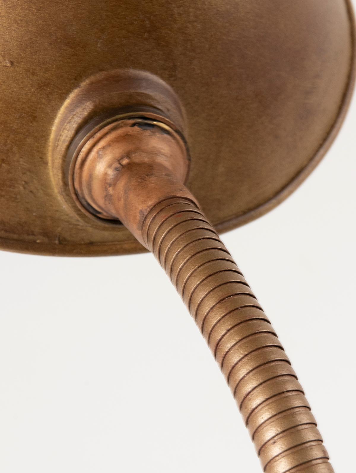 Art Deco Desk Lamp Bronze Goose Neck Made by Greist Model LFB 8