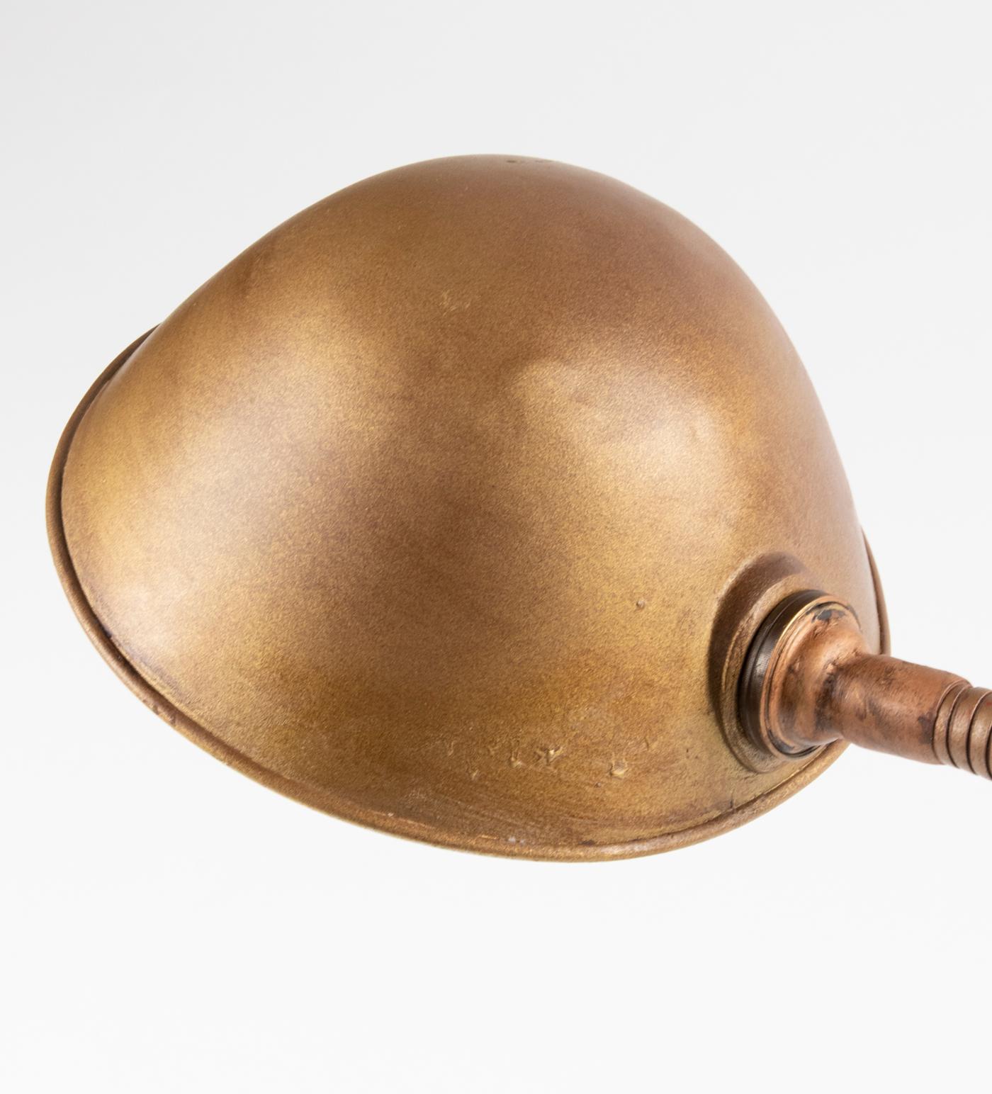 20th Century Art Deco Desk Lamp Bronze Goose Neck Made by Greist Model LFB