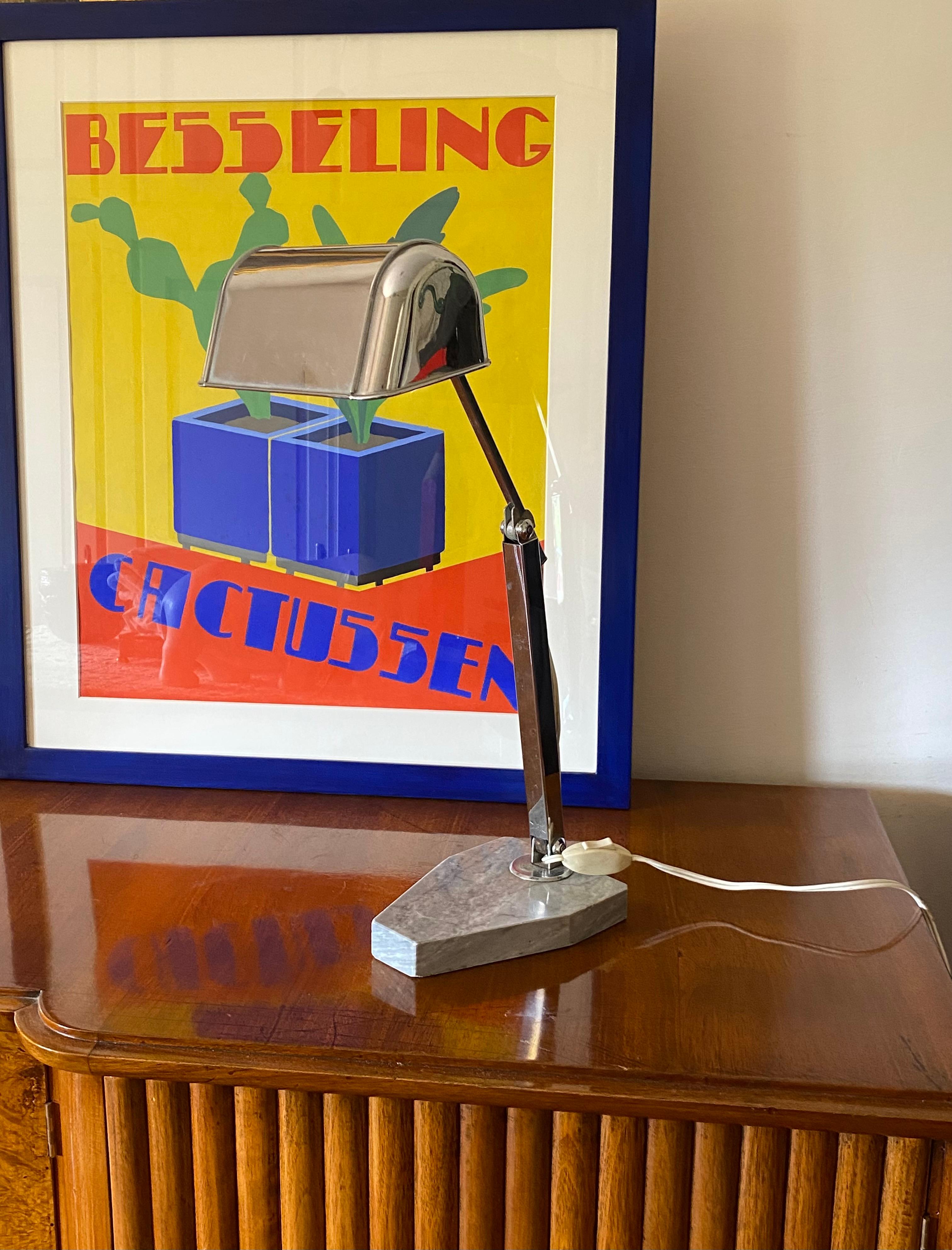 Art Deco Schreibtischlampe, Fare Frankreich, um 1930 (Metall) im Angebot