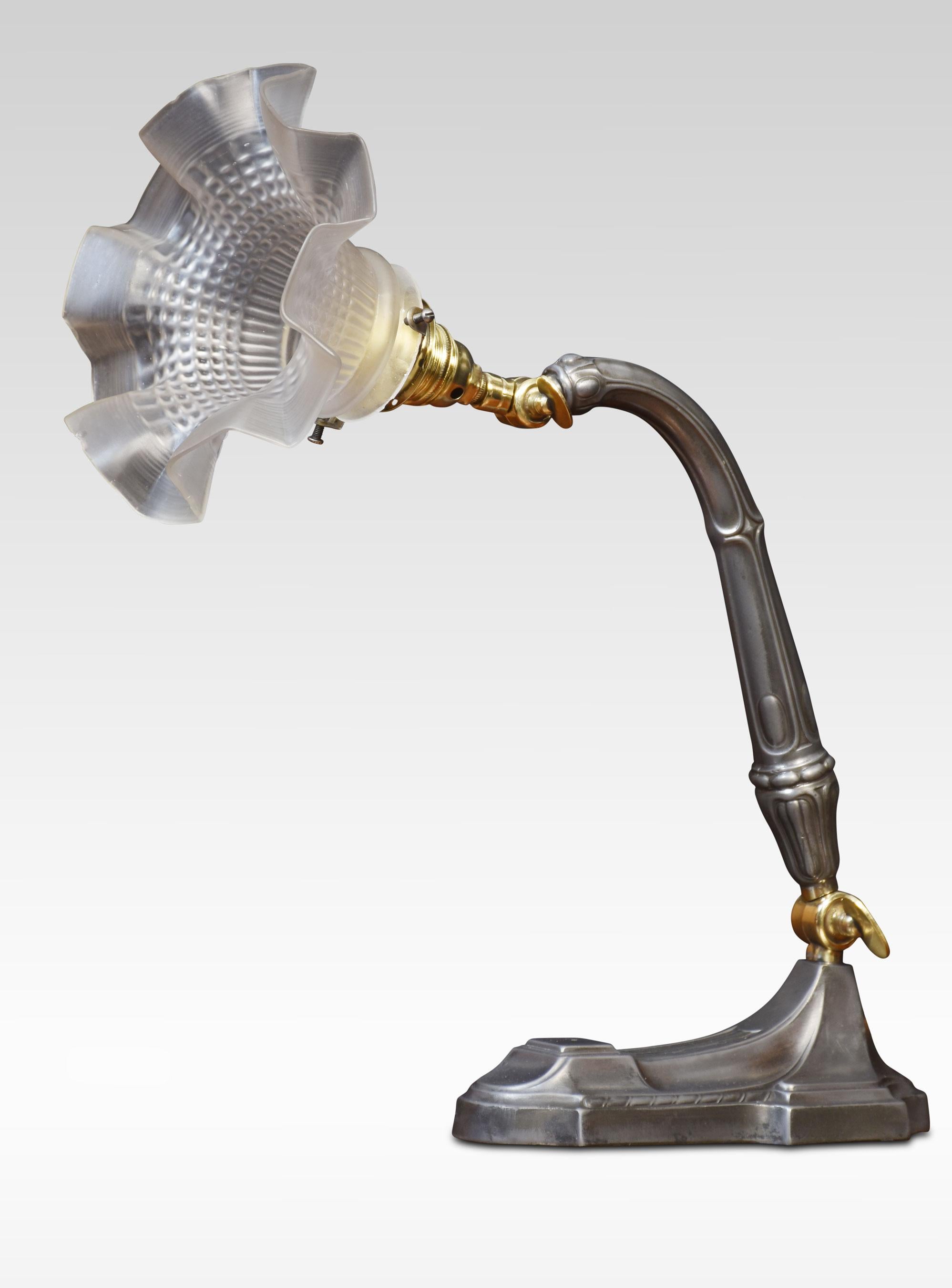 Unique White over Blue Art Deco Desk Lamp, Signed Jlrin at 1stDibs