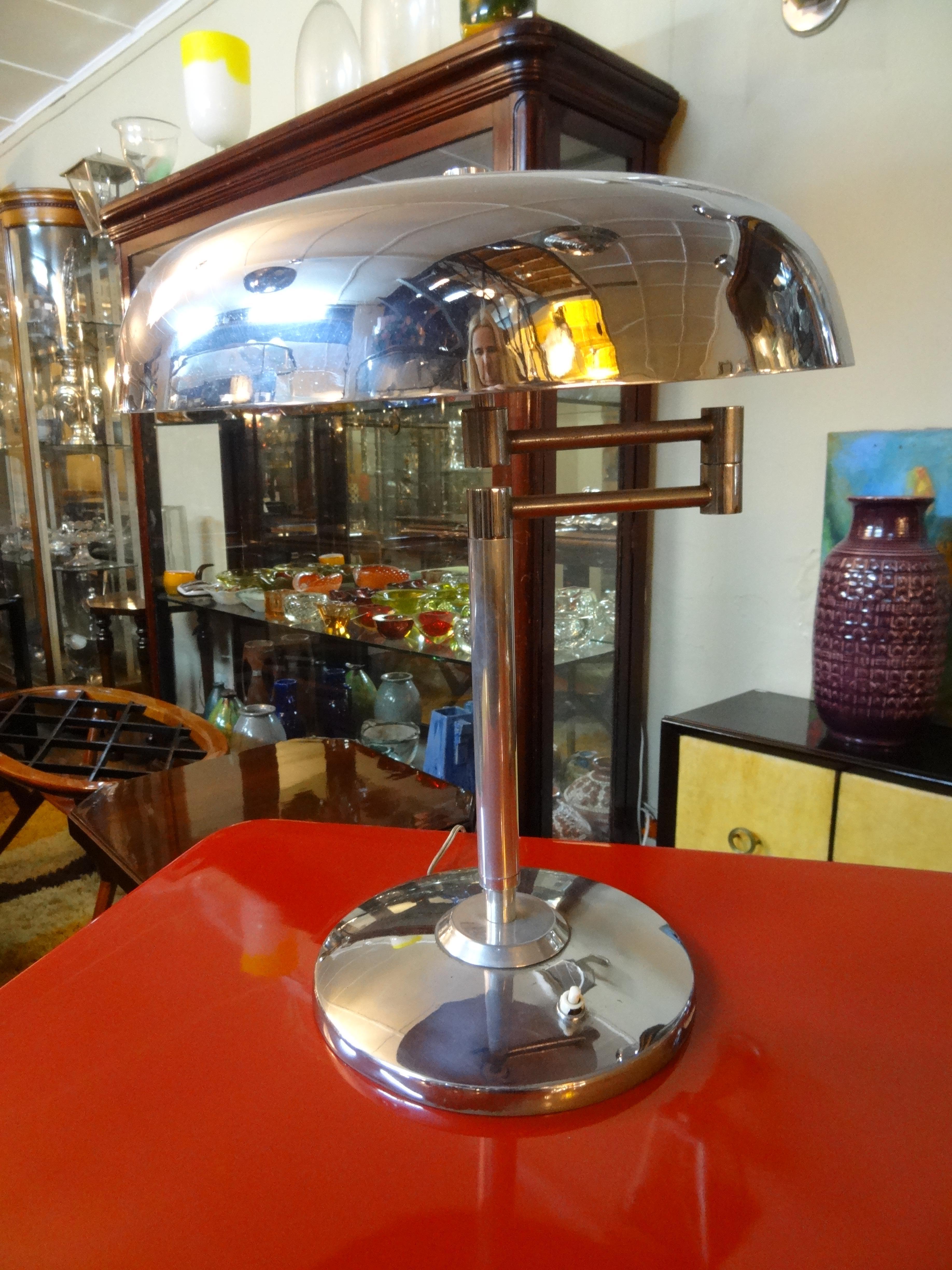 Art Deco Desk Lamp , German, 1920, Materials: Chromed Bronze For Sale 6
