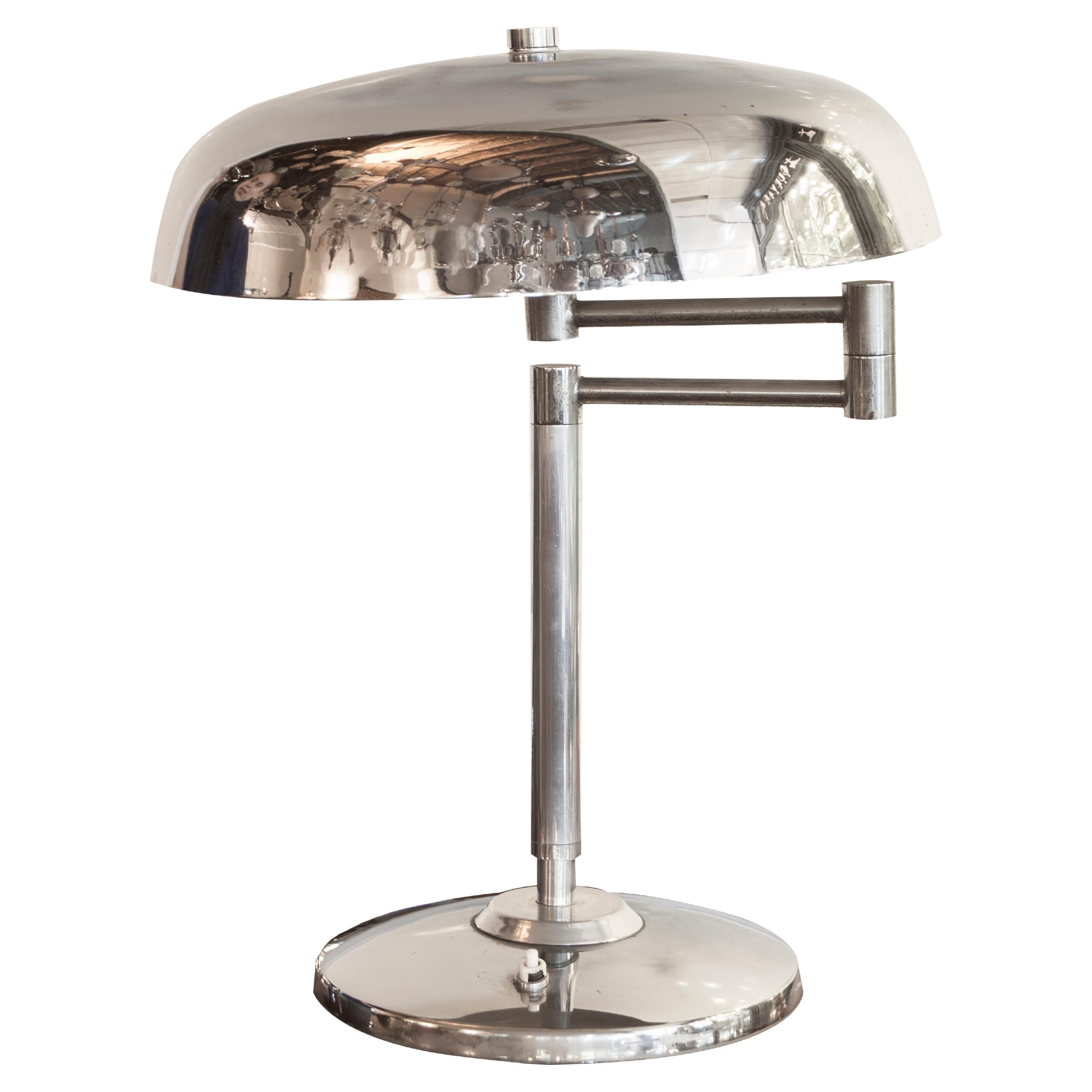 Art Deco Desk Lamp , German, 1920, Materials: Chromed Bronze For Sale