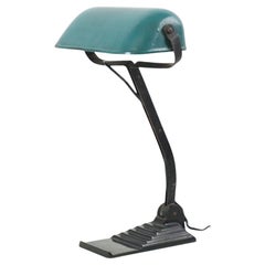 Art Deco Desk Lamp Notary Lamp Erpe Model 52 Bauhaus Green Enamel
