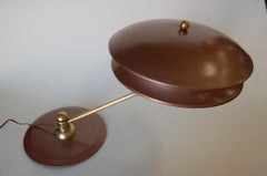 Art Deco Desk Lamp with Large Double Saucer Shade by Art Specialty Co.