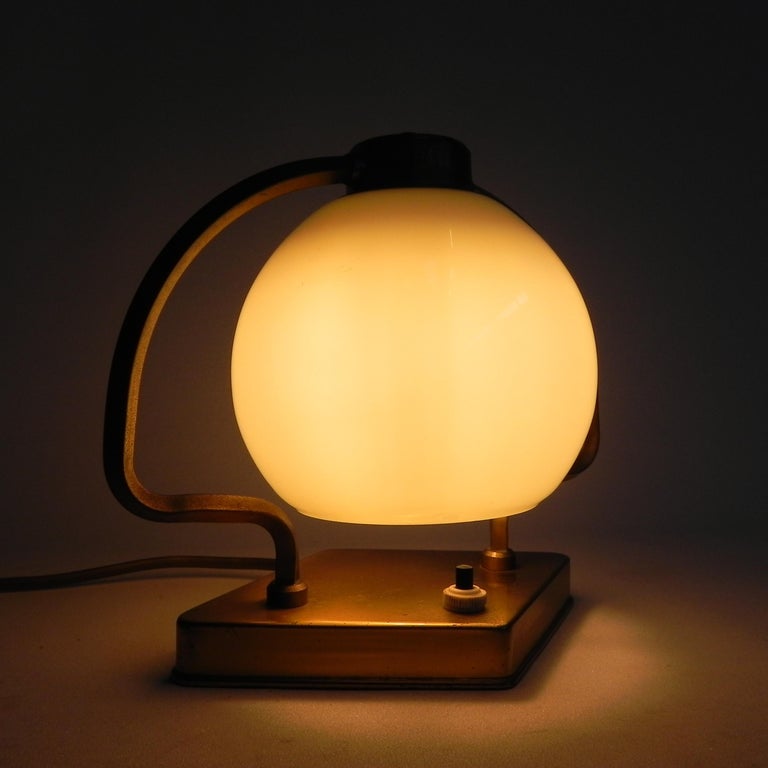 Art Deco Desk Lamp With Glass Ball At 1stdibs