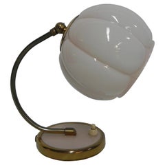 Art Deco Desk Lamp with Glass Pink Shade